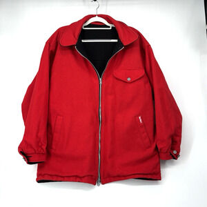Vintage Marlboro Coat Mens XL Red Black Reversible Wool Barn Chore Jacket